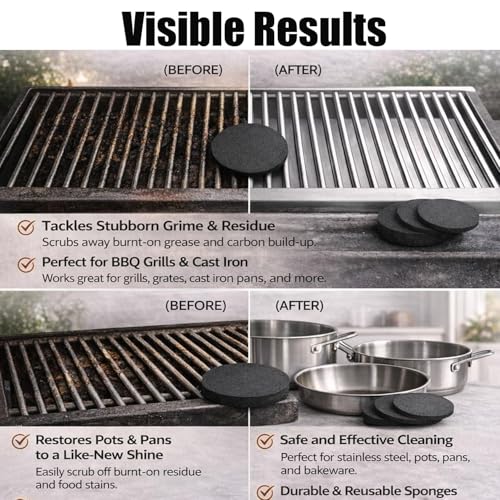 Steel Sponge for Stainless Steel Pans and Cookware (3 Pack)