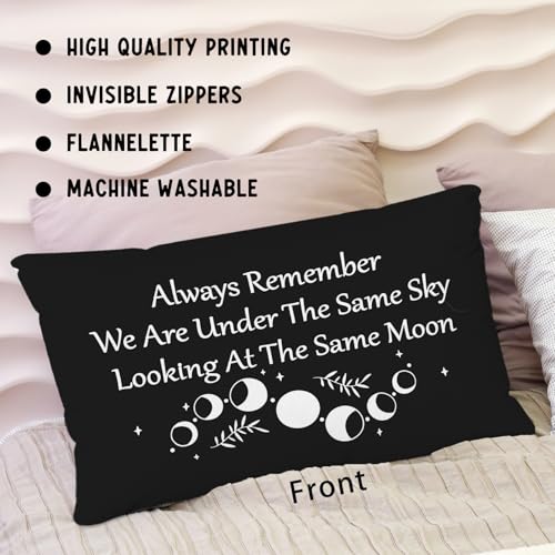 Sufamb Black 20x12 Inch Reversible Long Distance Relationship Pillow Cover Gift for Boyfriend Girlfriend