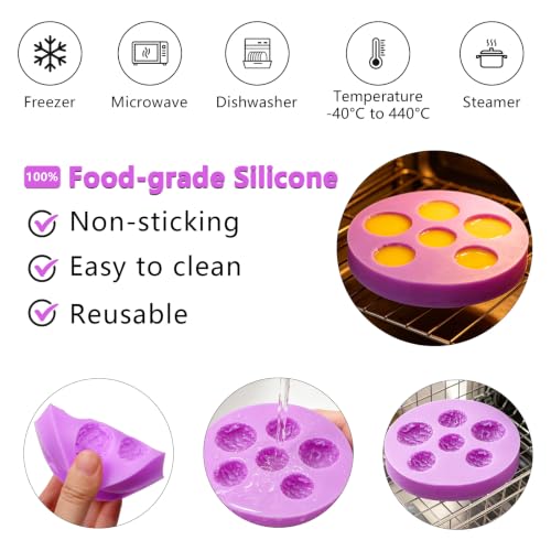 Purple Silicone Cookie and Waffle Mold Set - 6 Pieces, Donut & Cookie Shapes