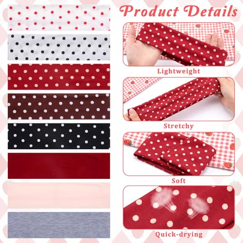 Snuviax 8 Pack Classic Polka Dot Fabric Headbands for Women Non-Slip