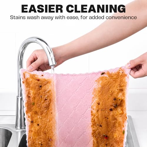Mirtan 2 Pack Kitchen Dish Cloths - Highly Absorbent & Dual-Sided