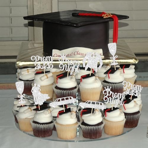 24Pcs Graduation Cupcake Toppers for 2026 Prom Party