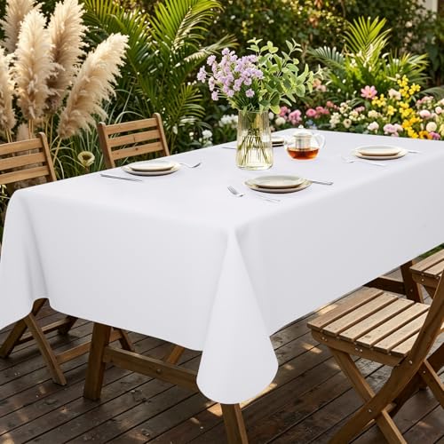 Smiry Waterproof Vinyl Table Cloth 60"x84" - Easy Clean & Flannel Backed
