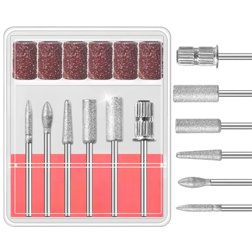 12-Piece Tungsten Carbide Nail Drill Bits Set with Sanding Bands
