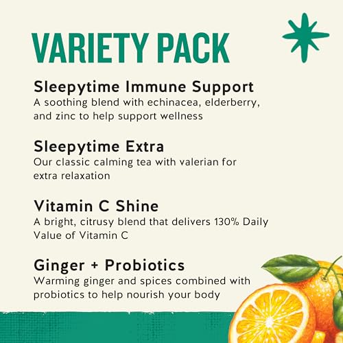 Celestial Seasonings Wellness Tea Variety Pack - 16 Caffeine-Free Tea Bags