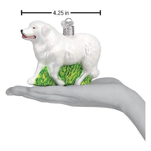 Old World Christmas Great Pyrenees Glass Blown Ornament for Christmas Tree, Handcrafted Holiday Decoration, Dog Collection