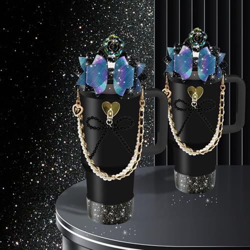 Bling Accessories Set for 20/30/40 oz Stanley Cup - Glitter Bow, Strap & Boot