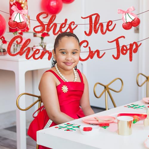She's the Cherry on Top Banner - Bridal Shower & Bachelorette Party Decor