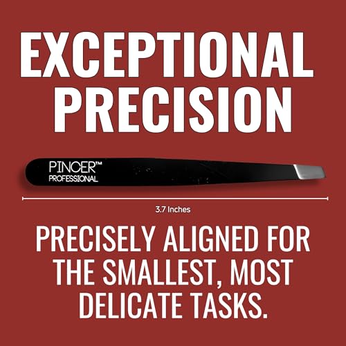 Pincer Professional Stainless Steel Grooming Set with Slanted Tweezers and Nail Clippers