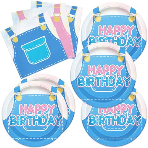 40-Piece Cartoon Animal Party Supplies: Disposable Paper Plates and Napkins