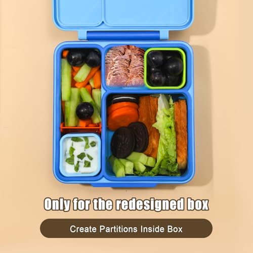 LUTER 4oz Dip Containers for Lunch Boxes - Blue & Green Silicone Set of 2