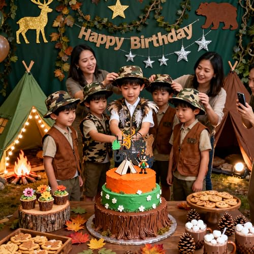 Hunting Cake Topper - Happy Birthday Deer Hunter Decoration