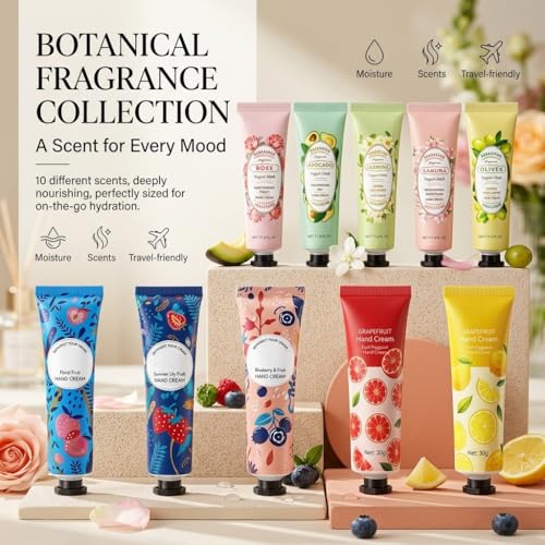 10-Pack Hand Cream Set for Dry Cracked Hands Moisturizing Lotion