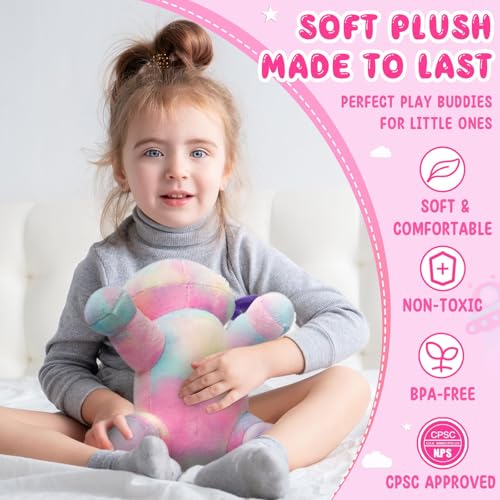 DYBFONO Multicolored Axolotl Plush Toy, 10.8” Soft Stuffed Animal Pillow