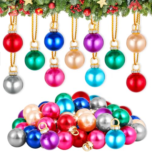 ASTNIC 64 Pcs Mini Christmas Ball Ornaments Shatterproof Tree Baubles