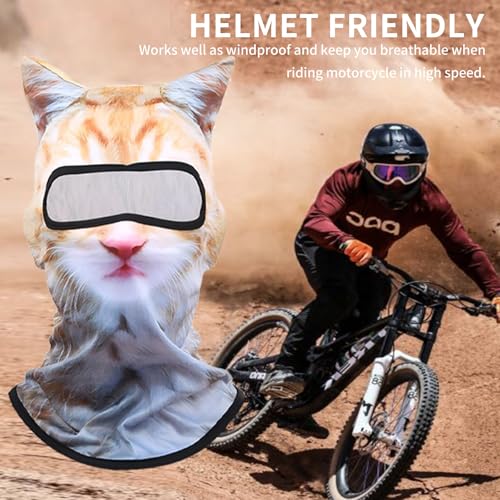 3D Cat Ski Balaclava Sheisty Face Mask with Ears Cute Animal Ski Mask Suitable for Music Festivals Raves Party Activities