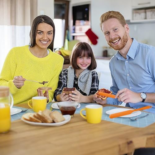LEKAYIHU 2-Pack 9-Inch Silicone Jar Spatula Set - Heat-Resistant Kitchen Tool for Jam & Peanut Butter
