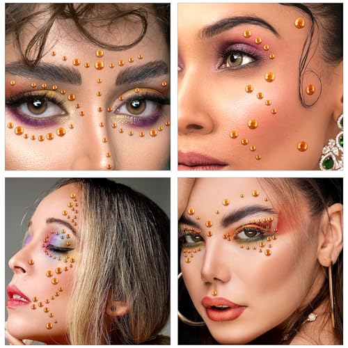Face Gems and Hair Pearls Self-Adhesive Rhinestones for Makeup