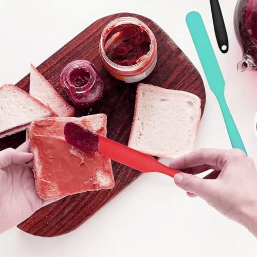 6-Pack Silicone Jar Spatulas - Non-Stick, Heat Resistant, 9.4 Inch