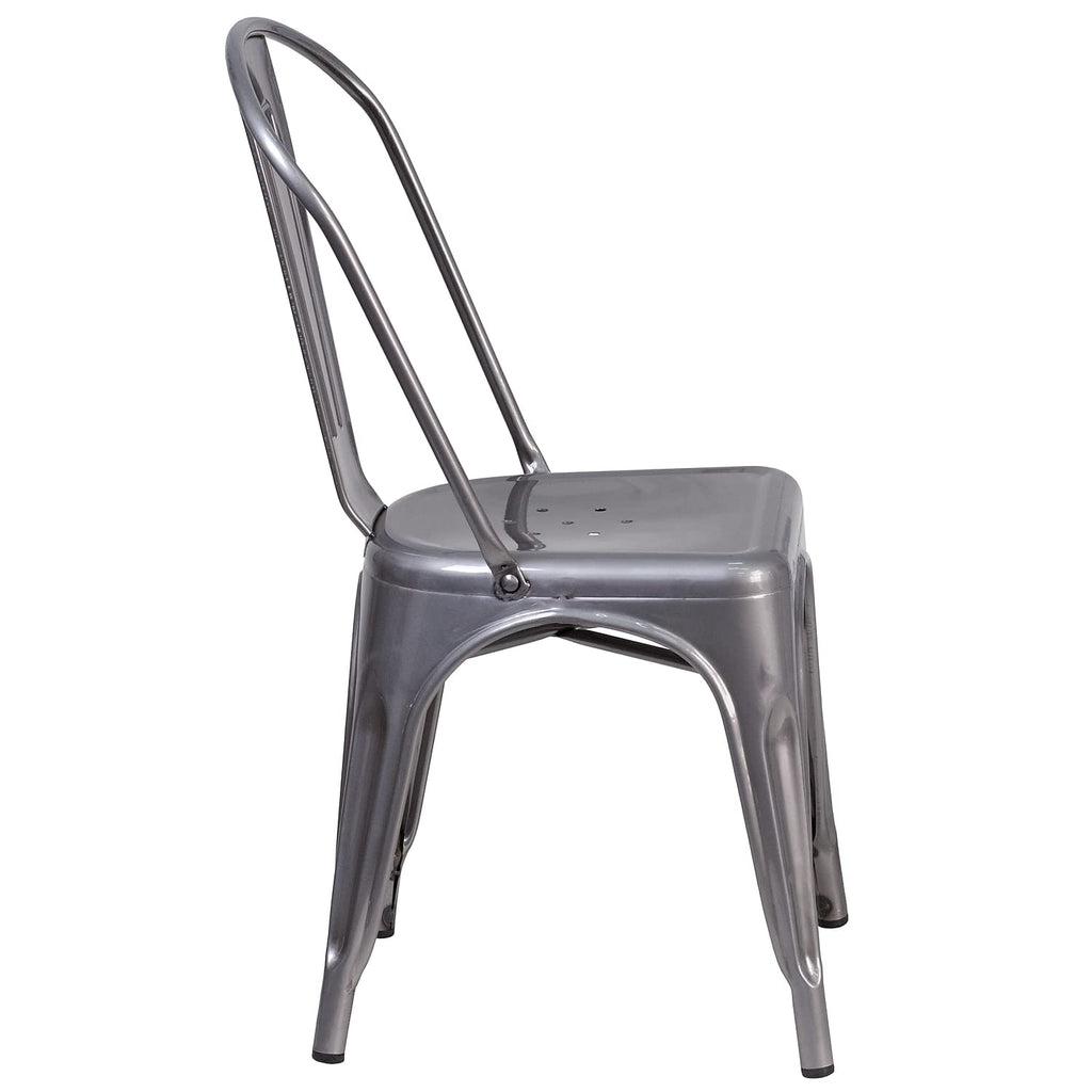Flash Furniture Lincoln Clear Coated Metal Indoor Stackable Chair