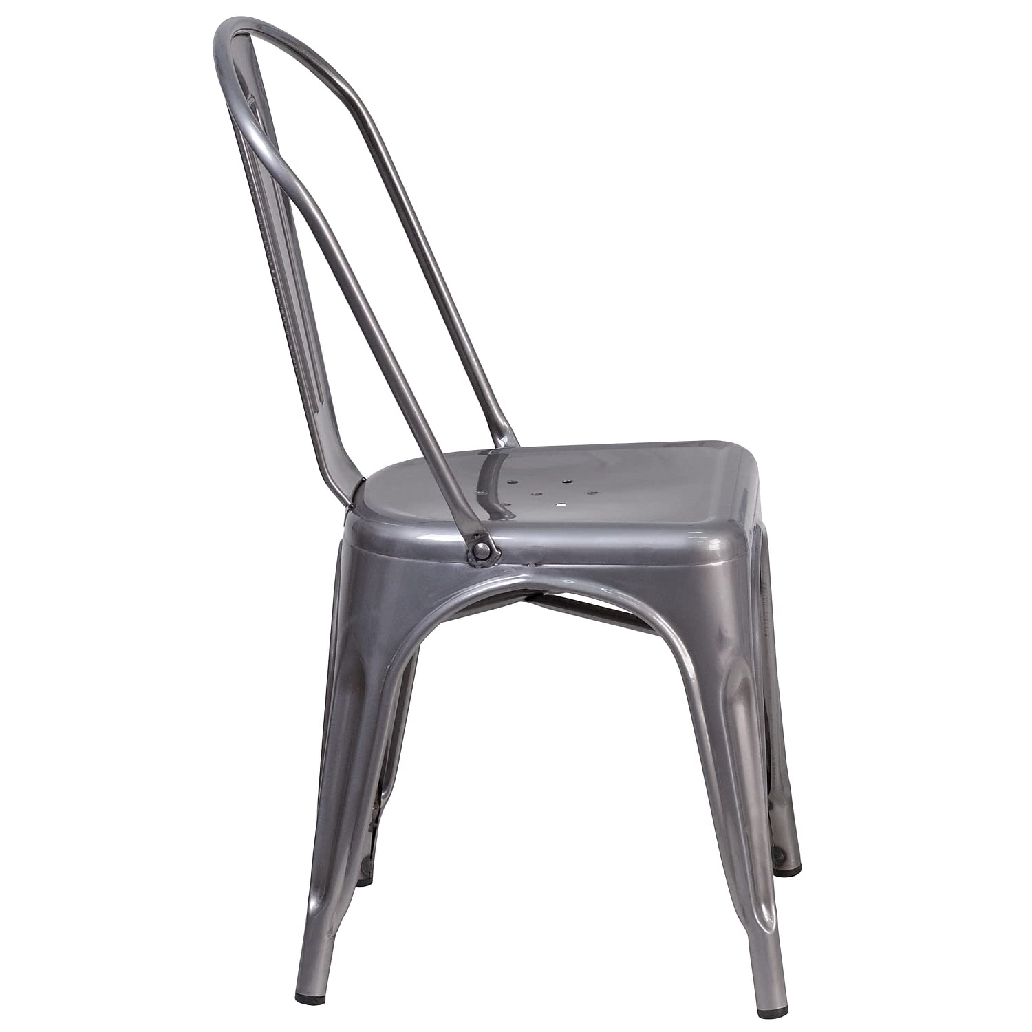 Flash Furniture Lincoln Clear Coated Metal Indoor Stackable Chair