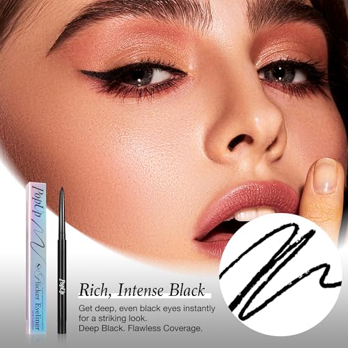 PopUp Waterproof Gel Eyeliner Pencil - Long-Lasting Smudge-Proof Black