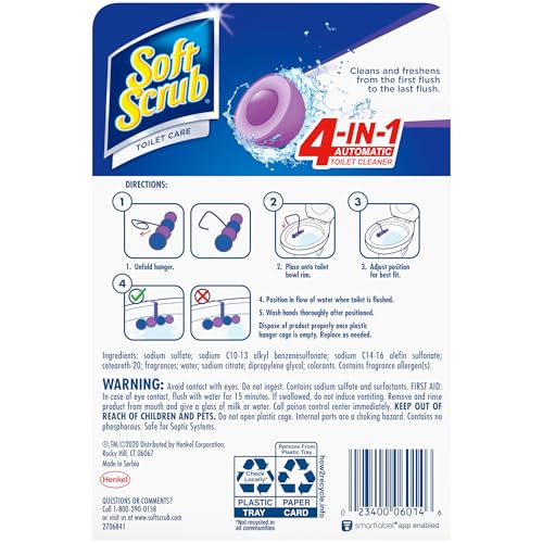 Soft Scrub Lavender 4-in-1 Rim Hanger Toilet Cleaner 2 Count Pack of 1