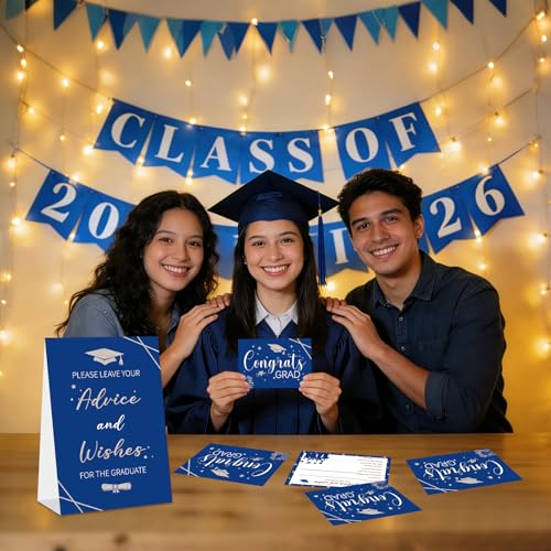 2026 Graduation Advice Cards Set - 50 Well Wishes for Graduates