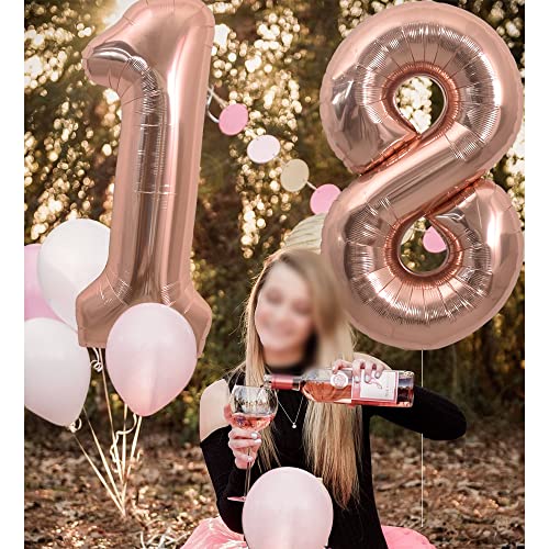 40 Inch Rose Gold Number 1 Balloon - Foil Mylar Birthday Decoration