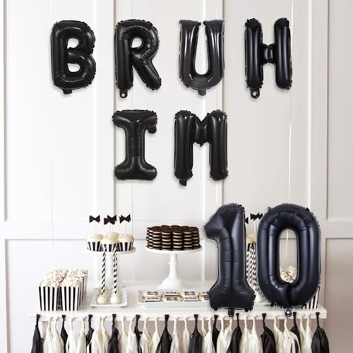 Bruh IM 10 Birthday Balloon Banner – Funny Party Decor