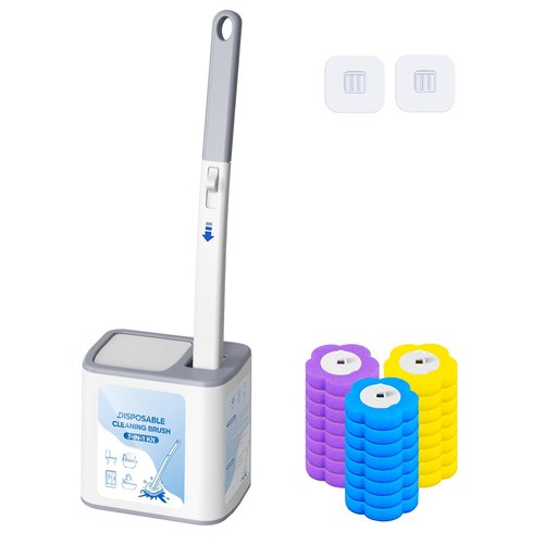 2026 Disposable Toilet Brush Cleaning System with Aromatherapy Refills (Ocean, Lemon, Lavender) – Includes Cleaning Stick, Storage Box, and Scented Refill Tabs