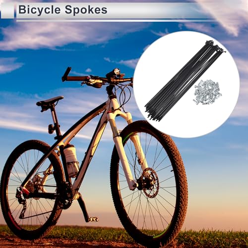 1 Set Universal Bicycle Spokes 13G 215mm Length Bike Wheel Spokes Nipple Black 45 Steel