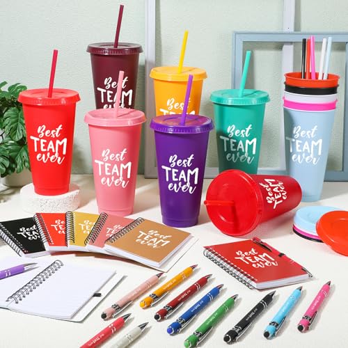 Team Employee Appreciation Gifts Set - Reusable Cups Notebooks Pens - Bulk 36 Pcs