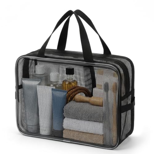 Portable Mesh Shower Caddy Bag - Large Capacity Quick Dry Toiletry Organizer