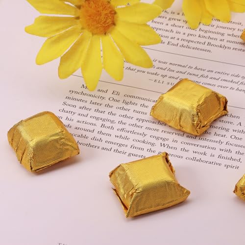 Gold Aluminum Candy Wrapper 6x6 Inch - 100 Pack for Chocolates & Gifts