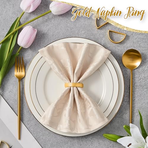 Matte Gold Semicircle Napkin Rings Set of 200 for Holiday & Everyday Dining