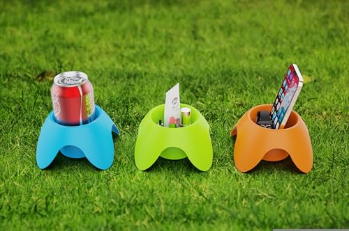 3-Pack Beach Cup Holders - Multi-Purpose Drink & Phone Holder
