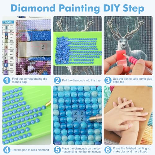 NAIMOER Goat Diamond Art Kit 5D Full Drill 12x16 Inch Beginner Gem Art