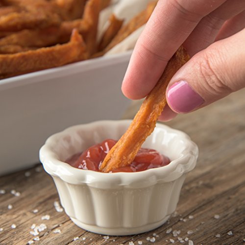 1 oz Melamine Scalloped Ramekins - Stackable Sauce Bowls