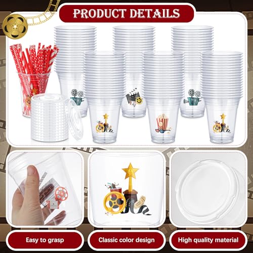 Bokon Movie Night Snack Tray Set with 24 Trays & Christmas Cups - Cinema Variation