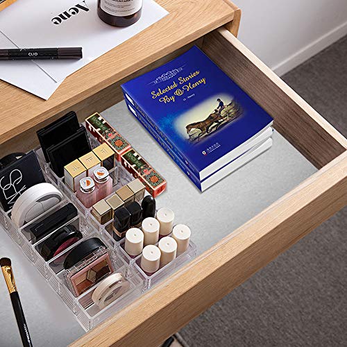 Weiai Clear Acrylic Makeup Organizer 11.2x3.5x2 Inch - 8 Compartment Holder