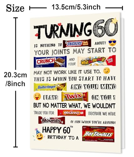 Funny 60th Birthday Card for Him/Her - Unique Gift Idea