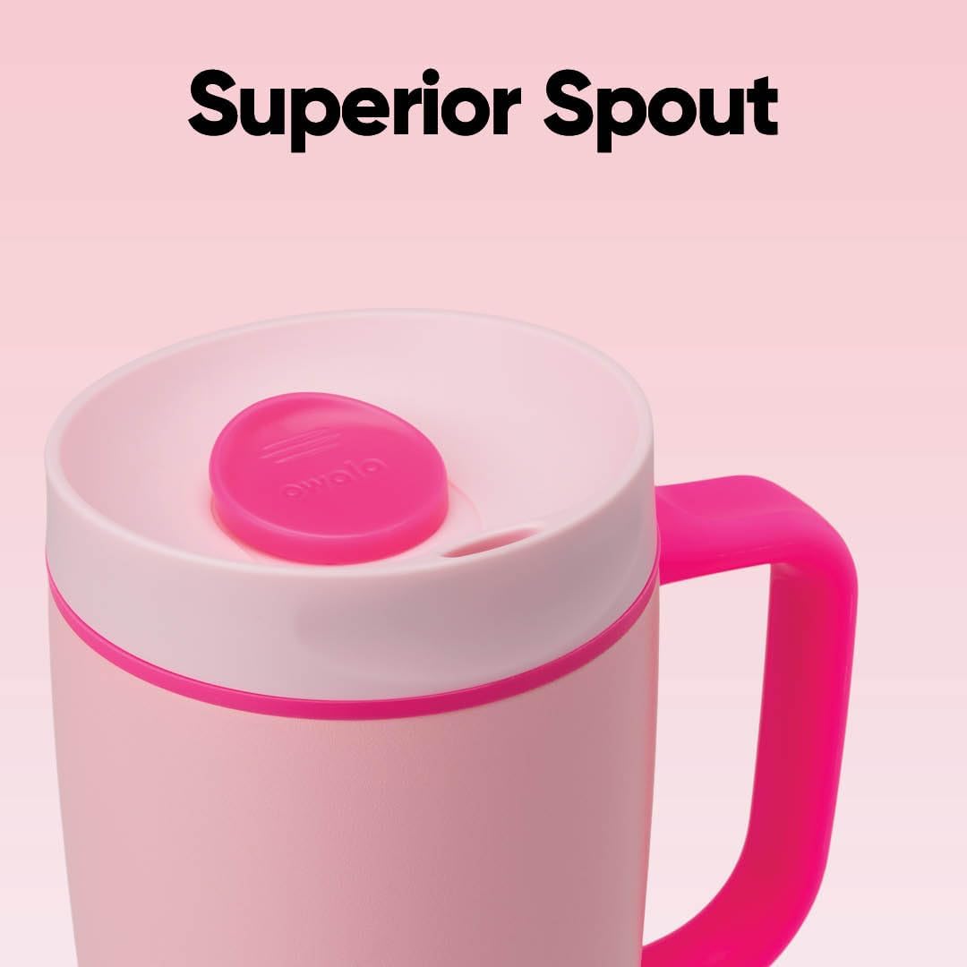 Owala SmoothSip Slider Travel Mug - 12oz Stainless Steel Insulated, Leak Proof, Hot & Cold Drinks, BPA Free | Pucker Up