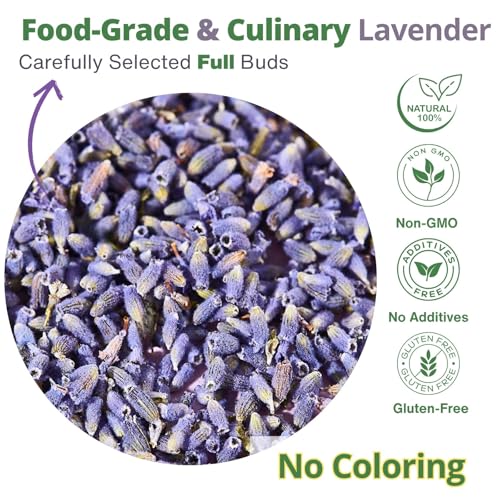 VitalForest Dried Culinary Lavender Buds - 100% Natural Food Grade, 3.53oz