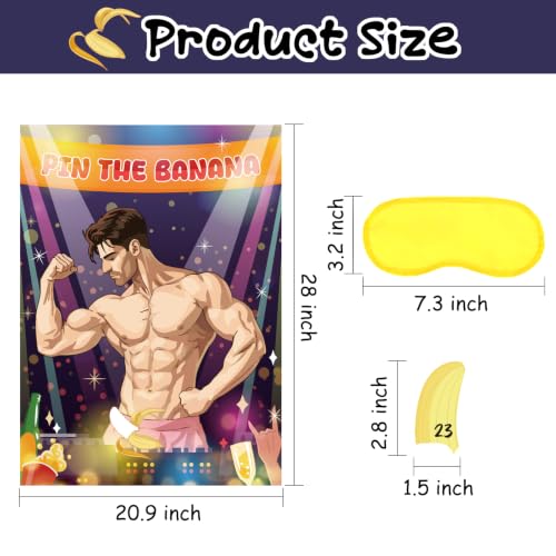 Pin The Banana on The Hunk Game - Bridal Shower & Bachelorette Fun