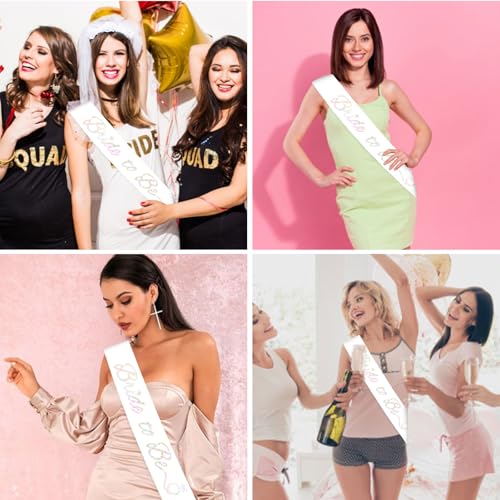 Bride to Be Sash - White Satin Bachelorette Party Accessory