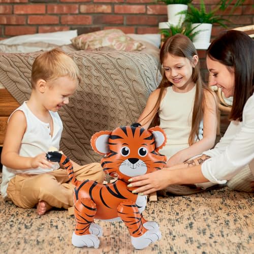 Extra-Large Standing Tiger Foil Balloon - 24 Inch Jungle Safari Decoration