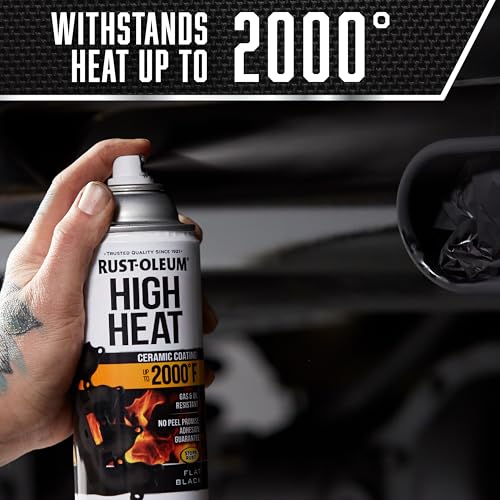 Rust-Oleum High Heat Spray Paint, Flat Black - 12oz (Pack of 6)