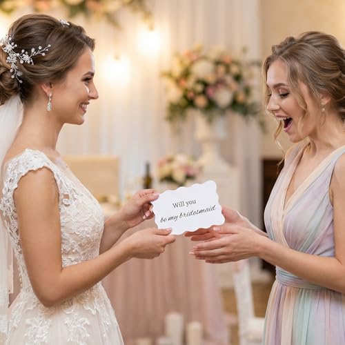 12 Bridesmaid Proposal Cards Set with Envelopes - Elegant Design