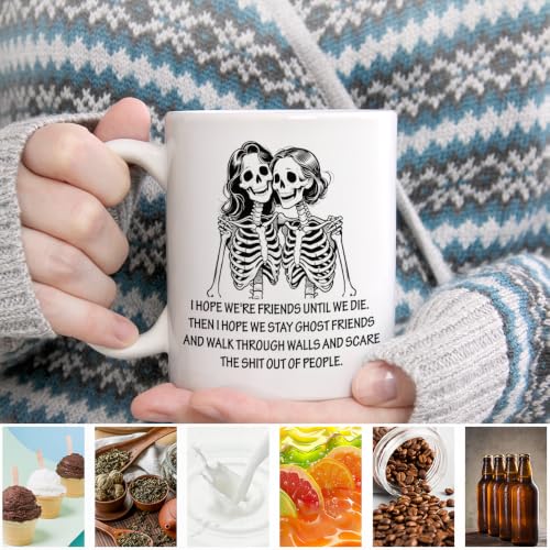 I Hope We're Friends Halloween Ceramic Mug - Black & White BFF Gift